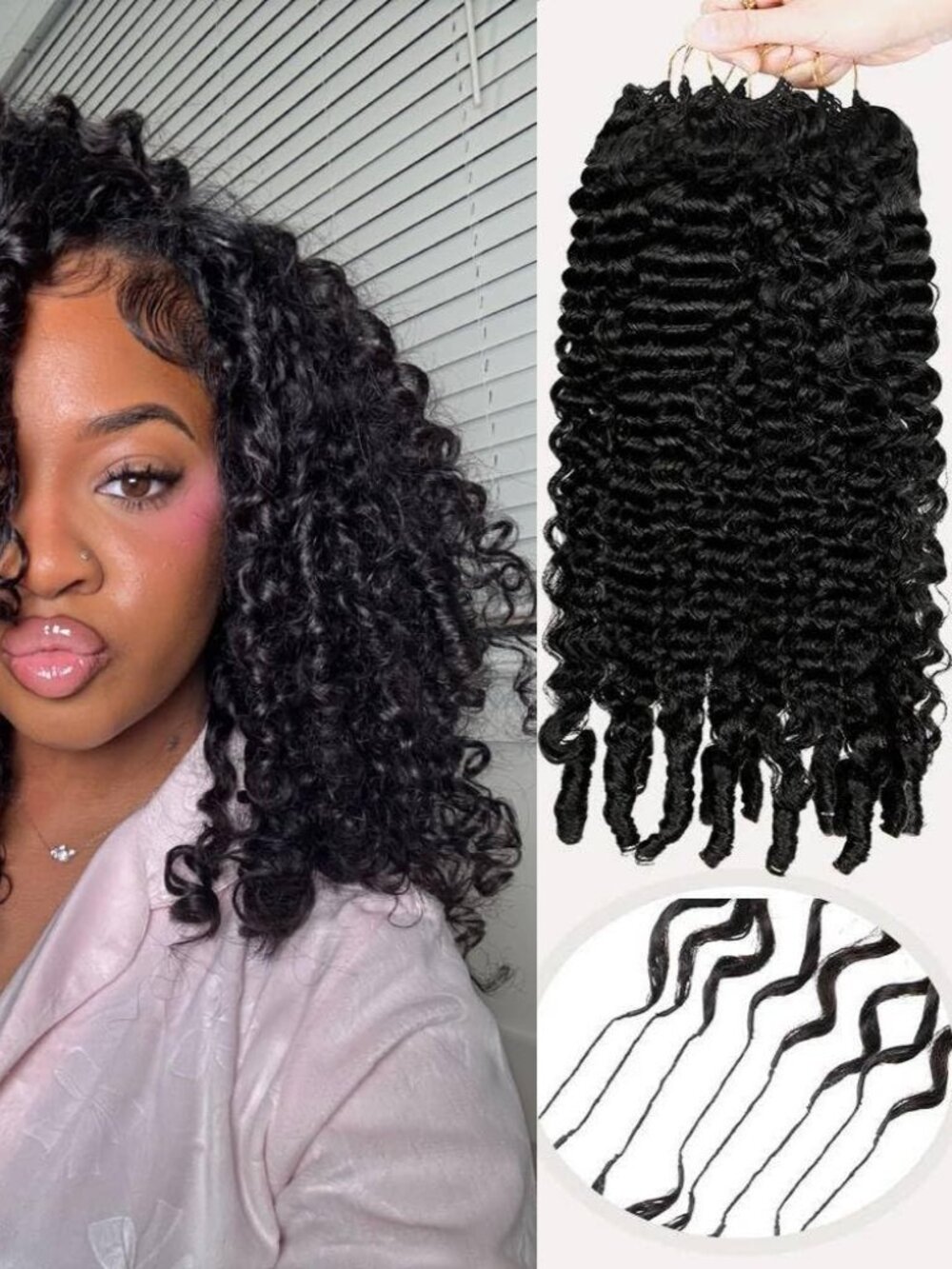 18" Burmese Human Hair Wet Wavy 200g 160 Strand Miracle Knot Crochet Extensions